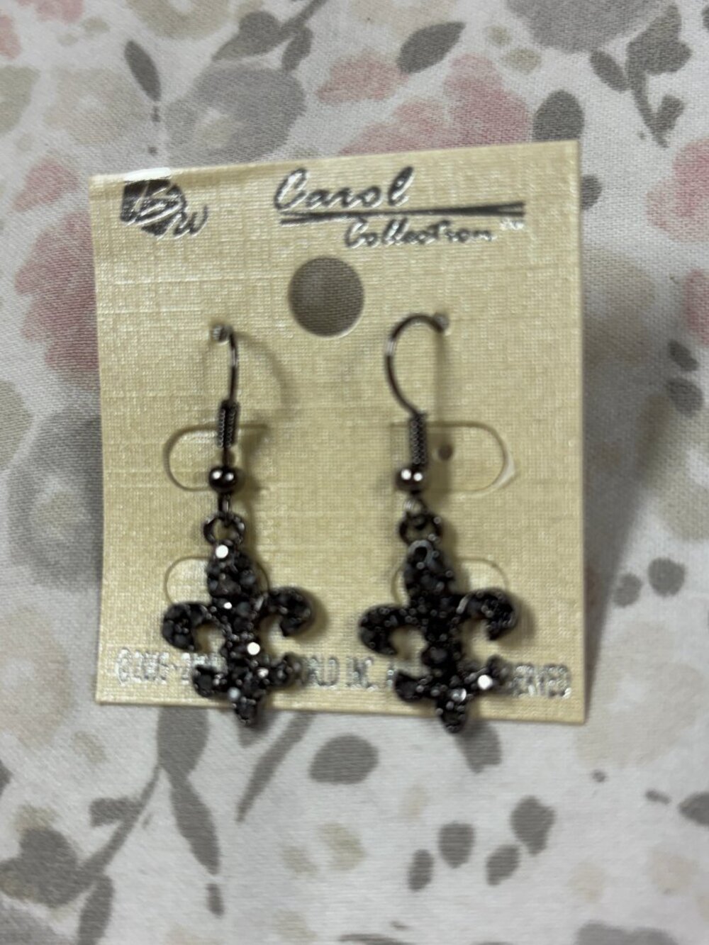Dangle Earrings - fleur-de-lis - Sparkle - ~1" long - Never Used
